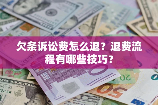 武汉欠条诉讼费怎么退？退费流程有哪些技巧？